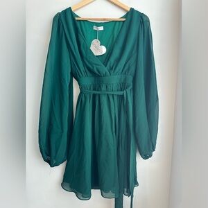 Goddiva Green Mini Dress